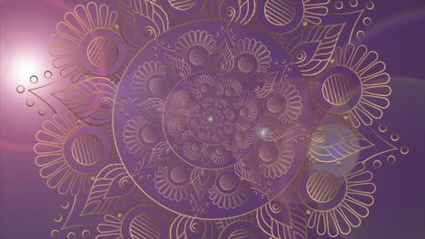 Fondo-De-Adorno-De-Mandala-Dorado-Y-Morado-Oscuro-Que-Se-Repite-Suavemente,-Estilo-Islámico-árabe-Para-Cualquier-Propósito