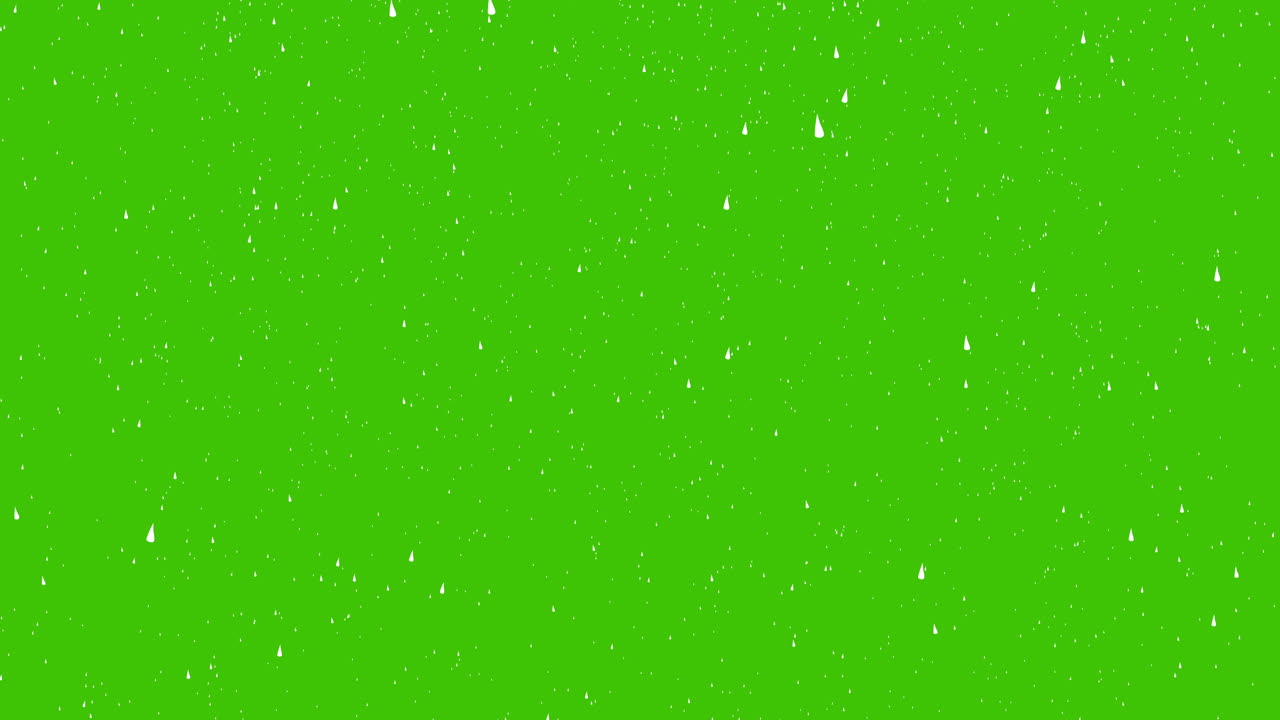 gráfico animado de gotas de lluvia cayendo sobre una pantalla verde en 4k