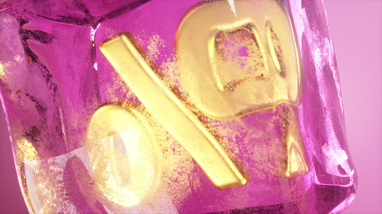 핑크 아이스 큐브 할인 퍼센트 시각 효과