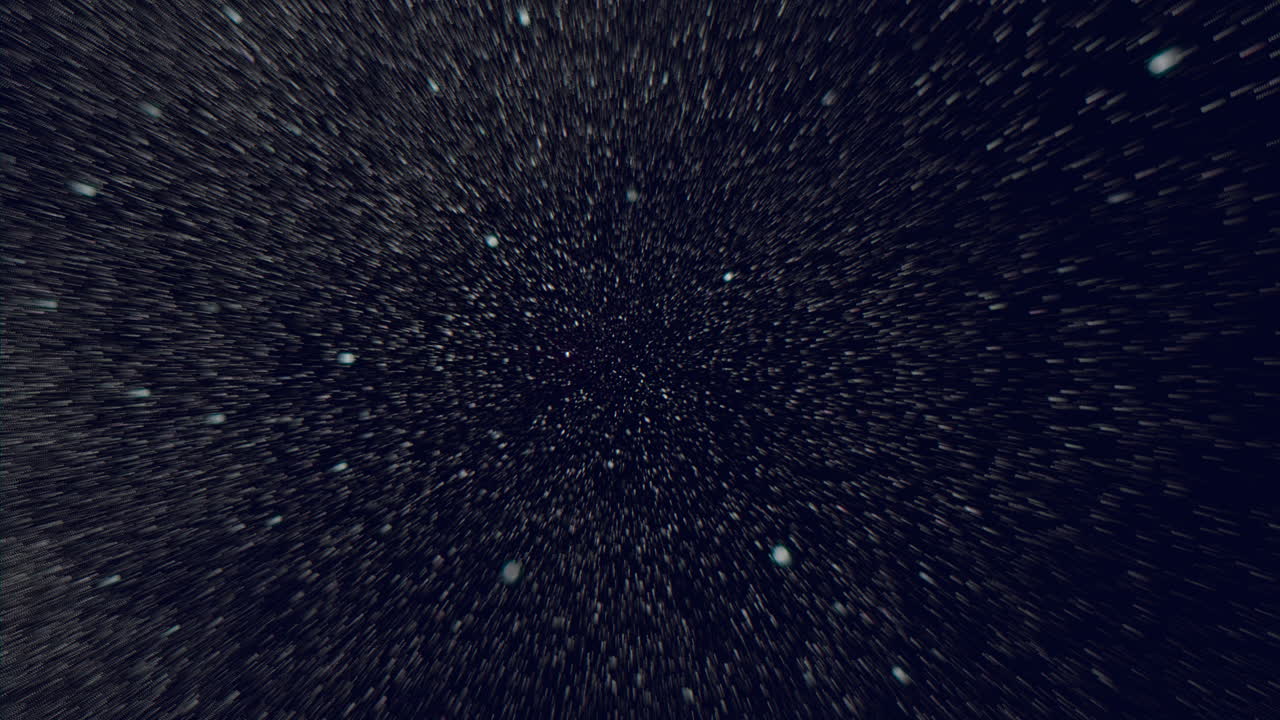 Sfondo di viaggio nell'iperspazio a velocità curvatura attraverso un campo stellare nello spazio profondo