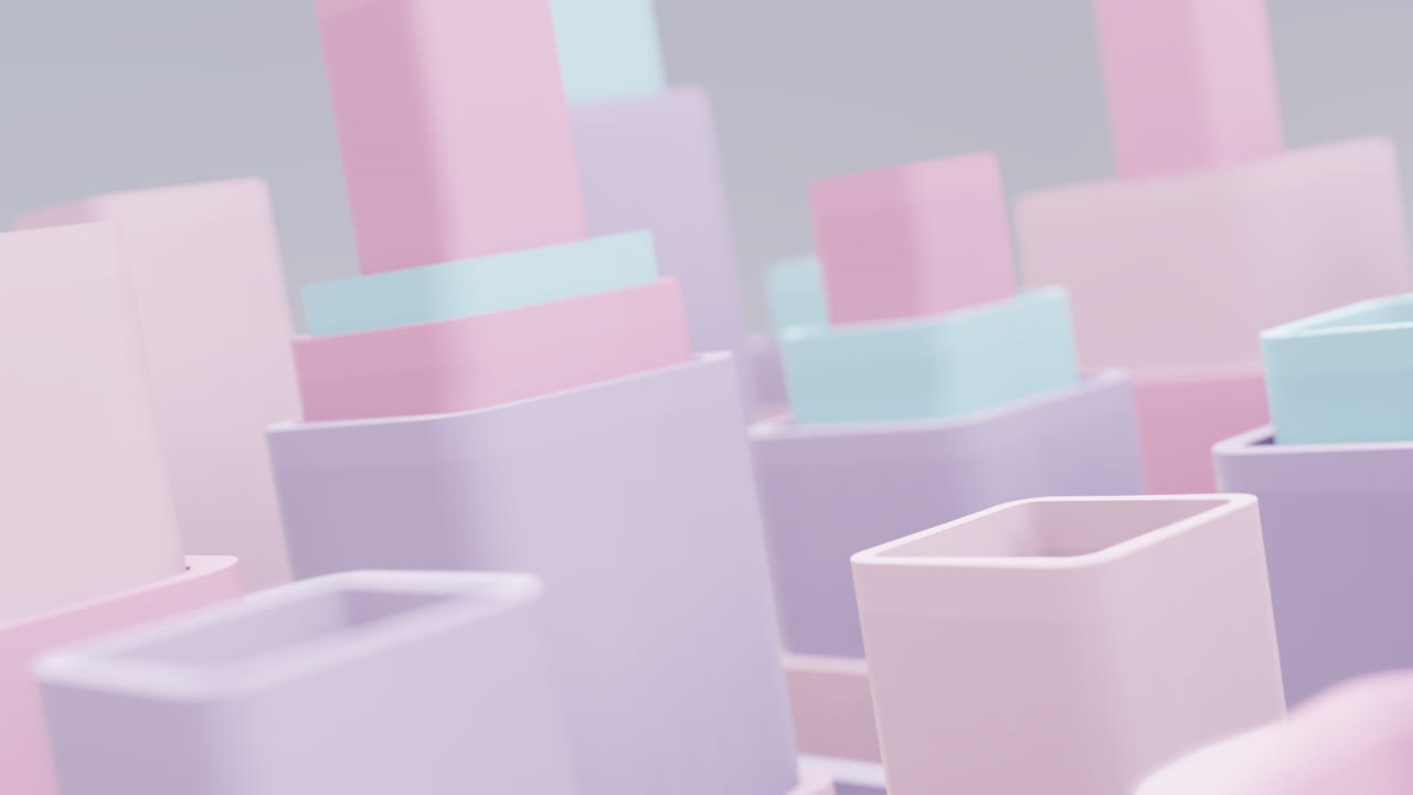 paisaje urbano geométrico pastel abstracto