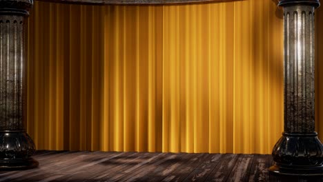 stage curtain with light and shadow