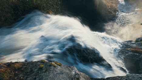 Long-exposure-shot-of-the-Skjervfossen-waterfall