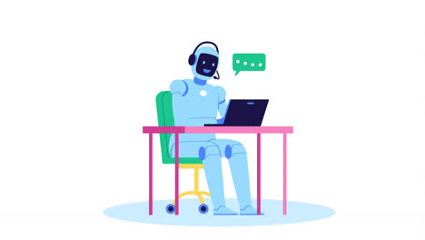 robot hablando en una computadora portátil en alfa