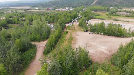 4k drone video of trans alaska pipeline in fairbanks, ak during sunny summer day-12