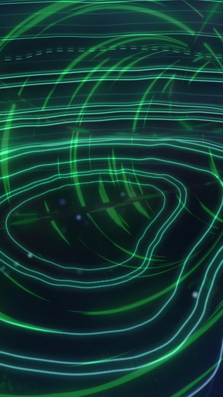 animación de formas en movimiento sobre un túnel digital