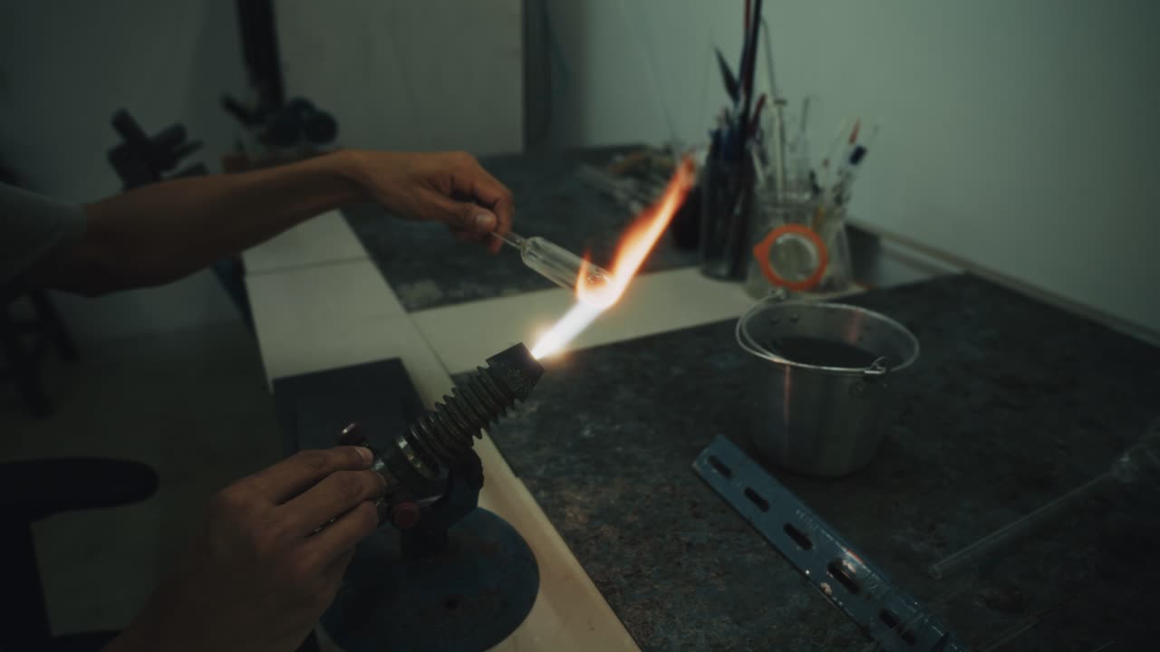 Glassblowing in Workshop