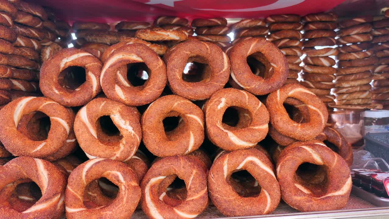 Pila de simits (rosquillas turcas)