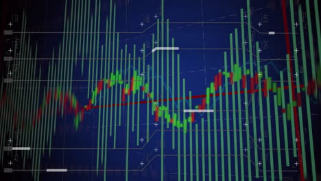 Animation-Von-Finanzdaten-Und-Börsenanalysen-Auf-Blauem-Hintergrund