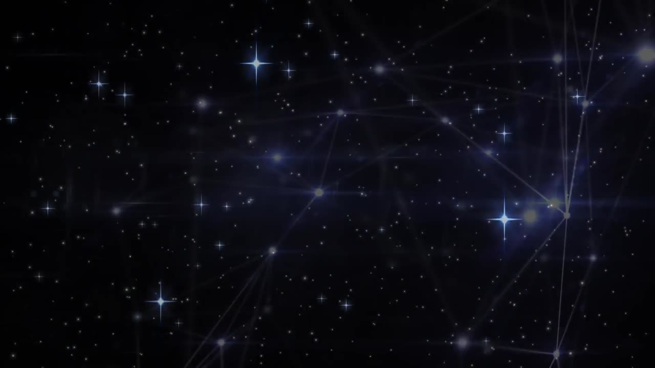 Animation af stjerner over et netværk af forbindelser