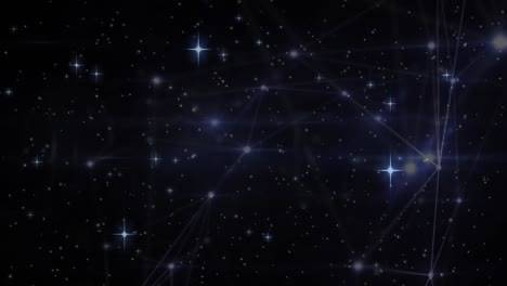 animación de estrellas a través de una red de conexiones