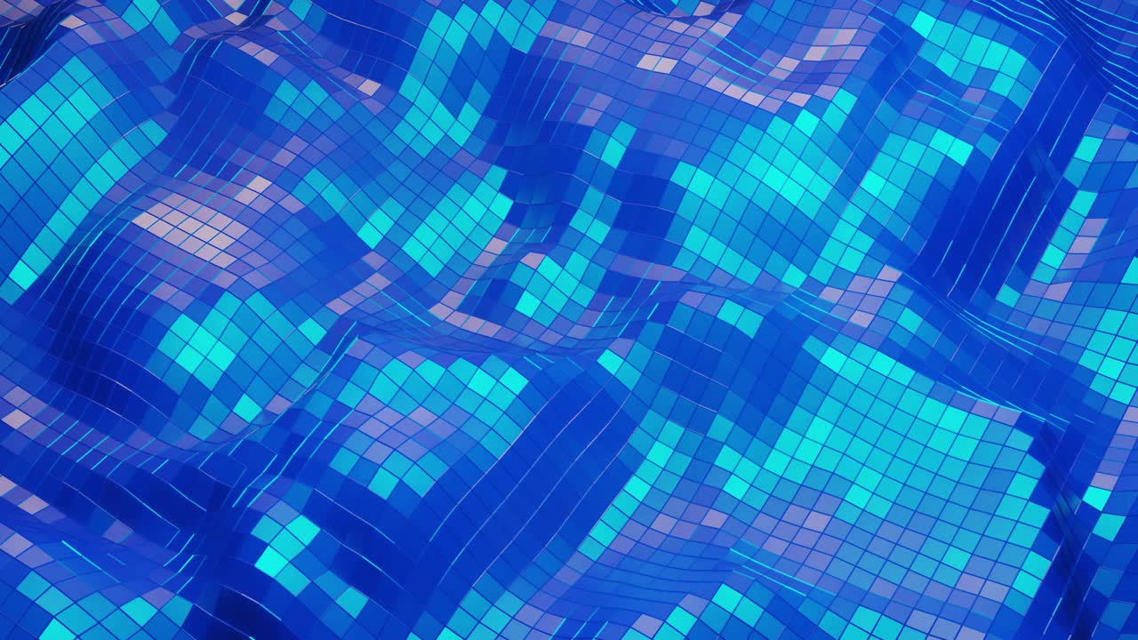 스타일리시 크리에이티브 어브스트랙티브 로우 폴리 배경 4k, 룩으로 반이는 표면 위에서 움직이는 추상적인 파동, 부드러운 부드러운 원활한 애니메이션, 간단한 미니멀리즘 기하학, 블루 컬러