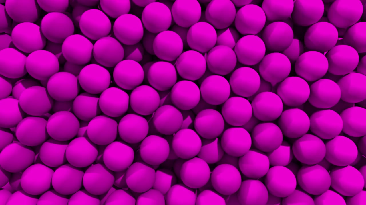 Transición de esferas y bolas que llenan la pantalla, superposición compuesta, revelación por barrido 4K
