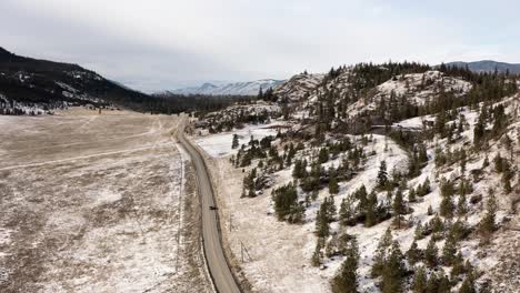 breathtaking winter views: barnhartvale road in kamloops amidst snow-covered mountainous terrain