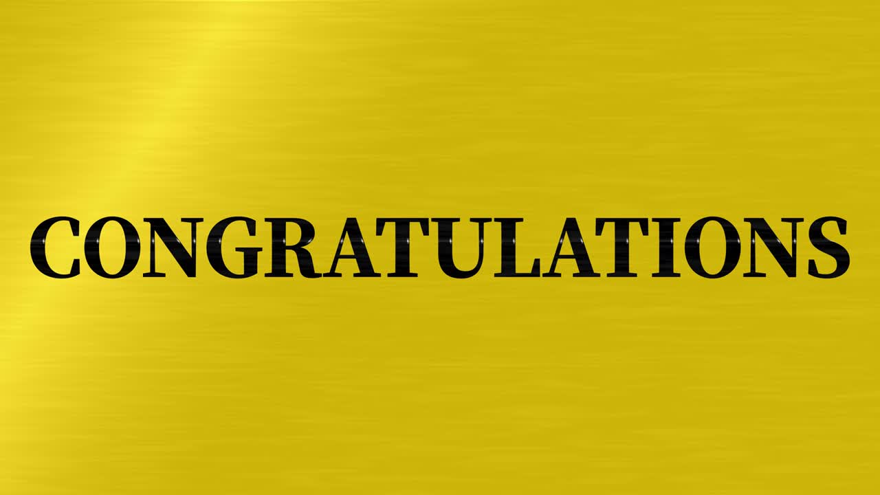 CONGRATULATIONS message text animation motion graphics