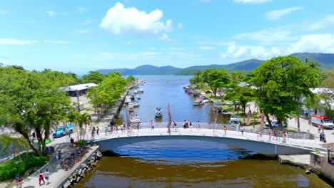 paraty, rio de janeiro rj, brazil, still, drone footage, artisanal boat port