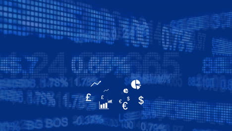 geschäftsikonen und finanzdaten