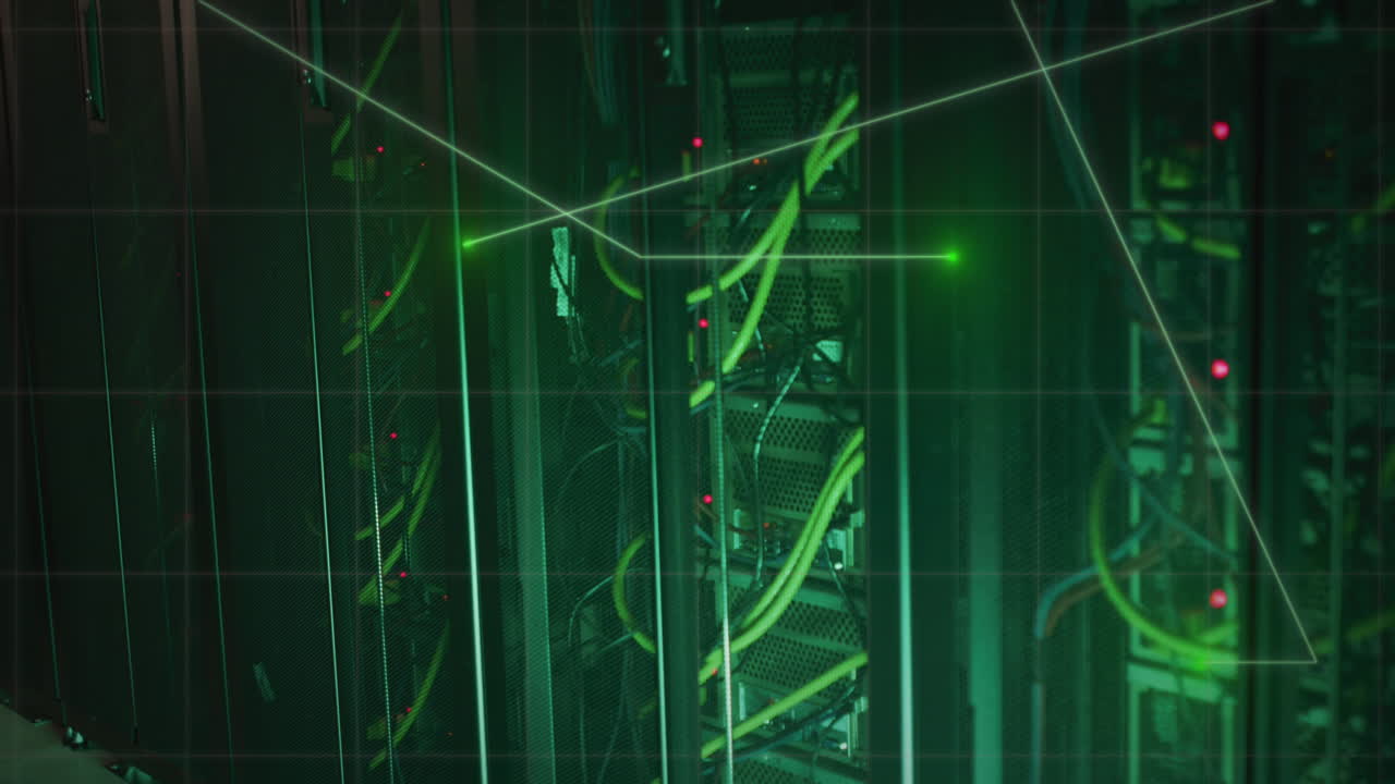 컴퓨터 서버를 통해 데이터 처리의 애니메이션