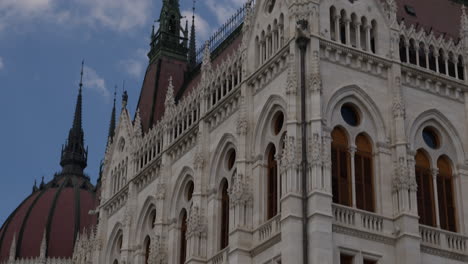 highlighting the gothic revival style of the hungarian parliament building