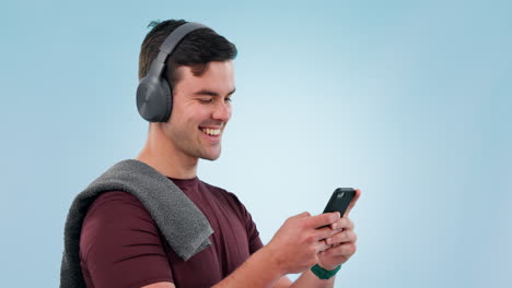 Auriculares,-Teléfono-Y-Hombre-Fitness-Bailando