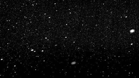 digital animation of snow falling over red background with copy space