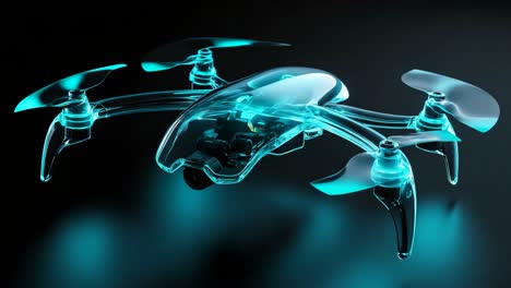 modern drone in turquoise light