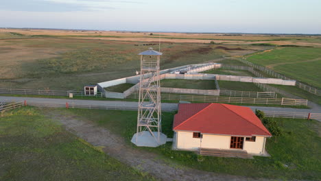 bison farm in europe seen from the air