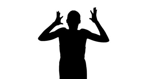 angry woman shouting in black silhouette