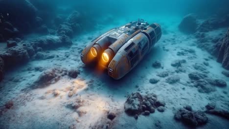 underwater exploration with a submarine