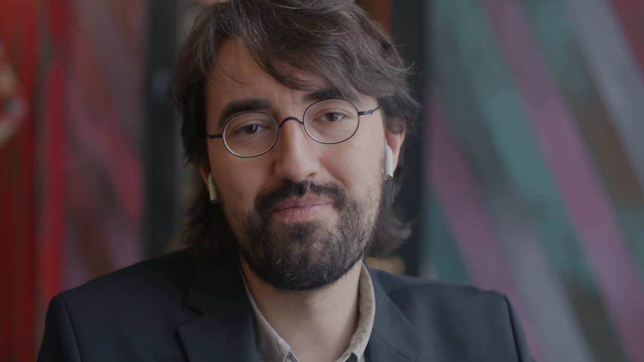 Man giving a presentation or speech