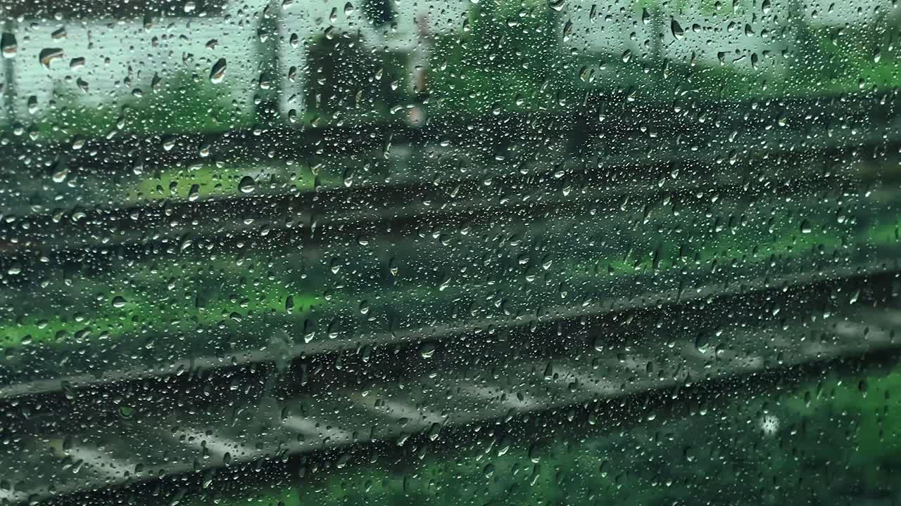 Rainy Day Train Ride: Raindrops on the Window