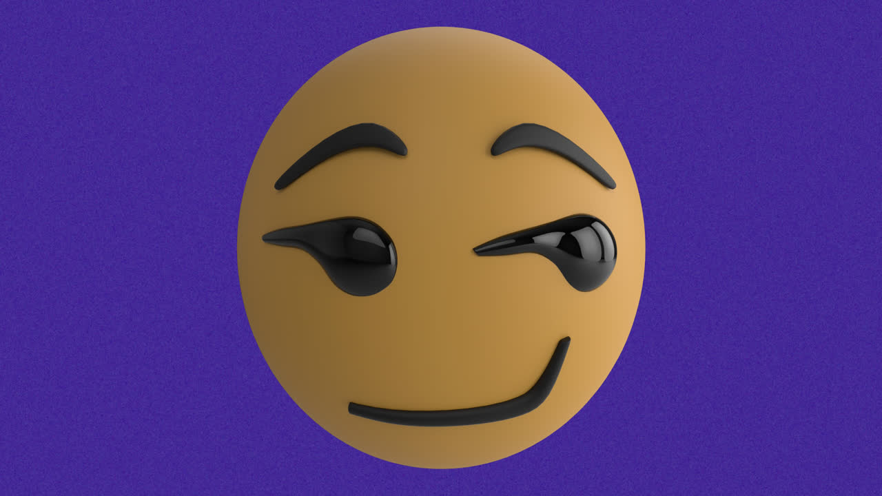 emoji de cara sonriente sobre zap y pow texto en burbujas de habla contra baackground azul