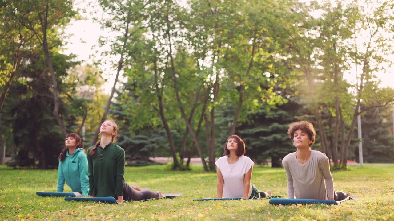 Group Yoga Practice in Park