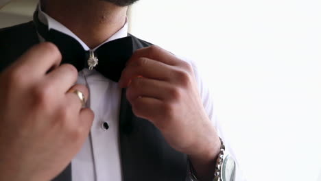 groom bow tie for wedding - close up