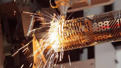 cnc laser cutting of metal, modern industrial technology.