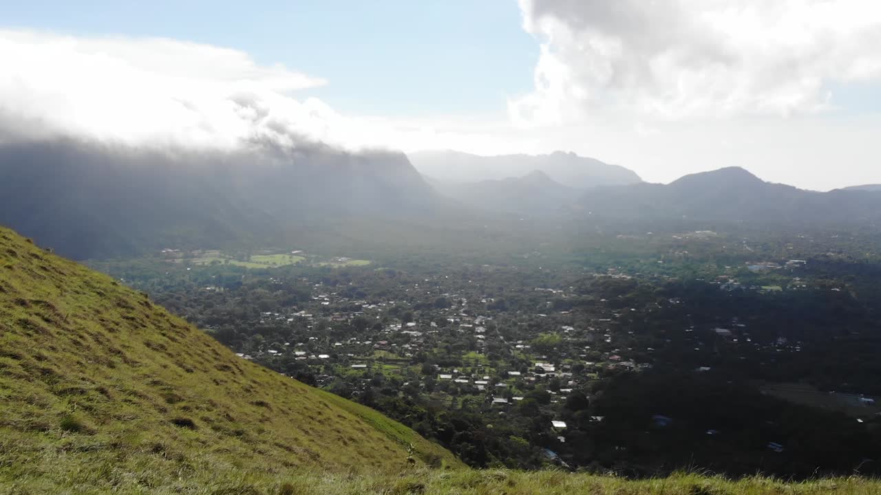 Aerial Reveal View over beautiful El Valle de Anton in Panama