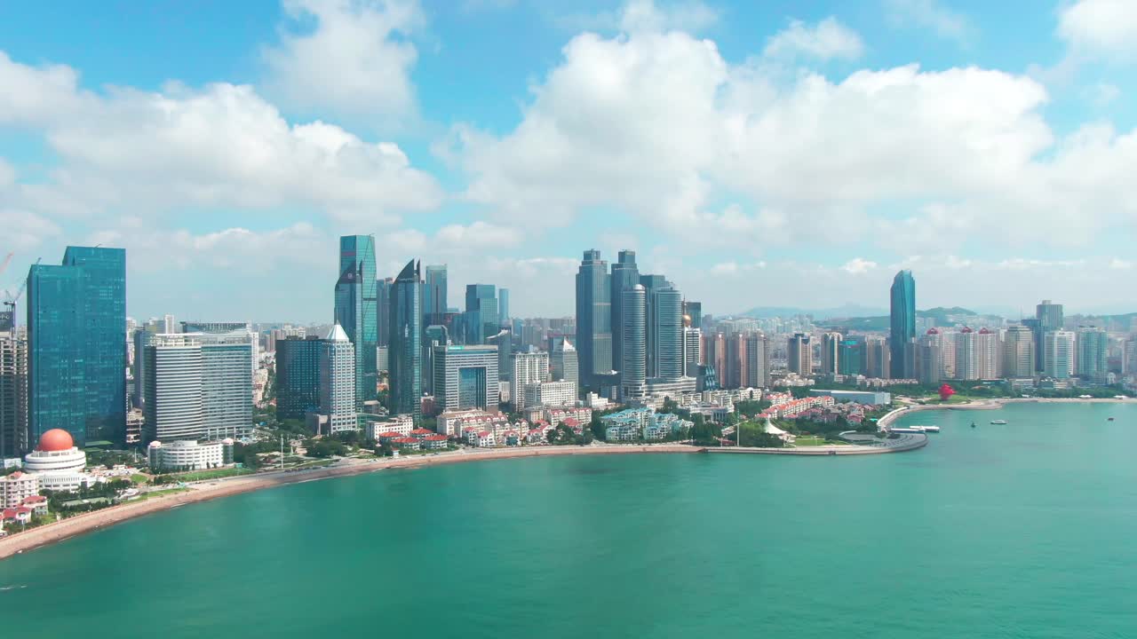 Aerial photo of Qingdao City in summer ，Qingdao