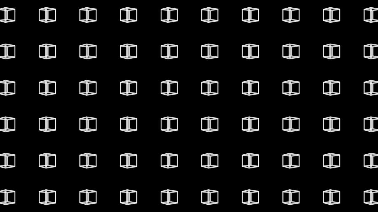 Geometric cube pattern. Cube dancing. Business symbol loop animation. Business network design.