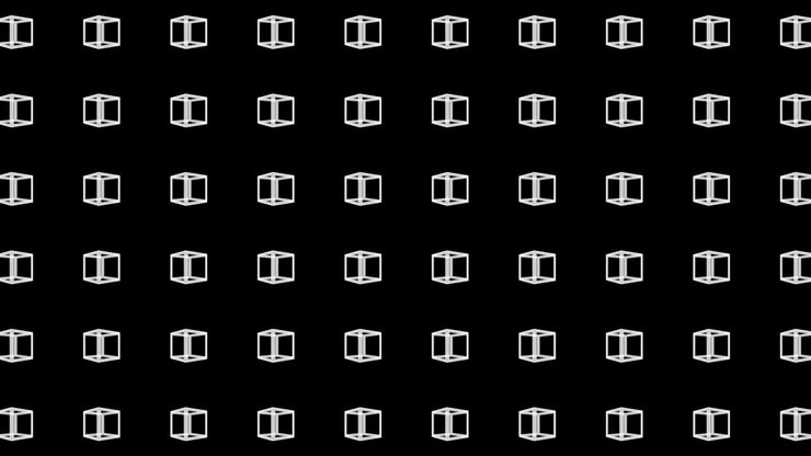 Geometric cube pattern. Cube dancing. Business symbol loop animation. Business network design.
