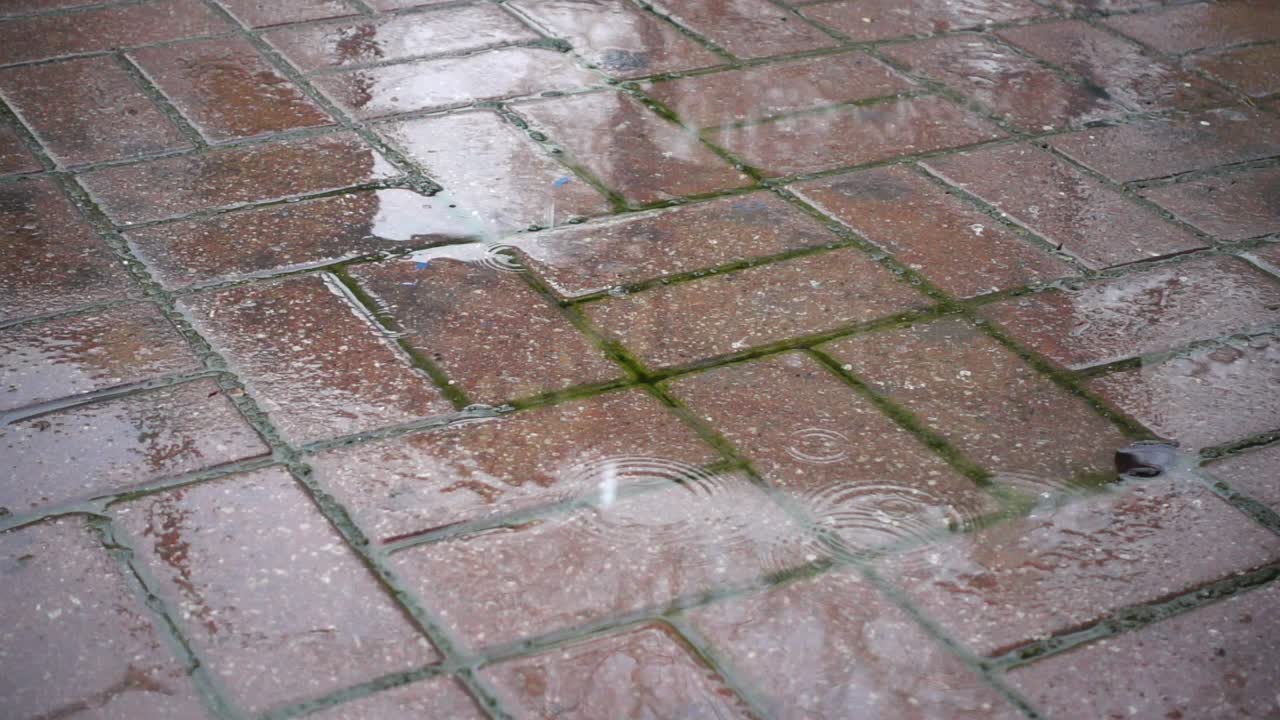 Rain shooting. Slow motion