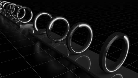 3d render abstract disco lights geometric background tunnel