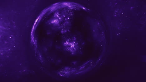 a giant violet wormhole curves the space around it