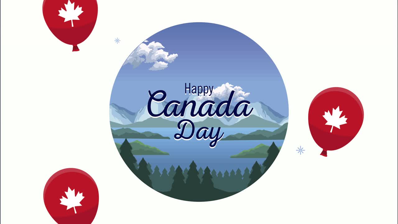 animazione delle lettere di happy canada day