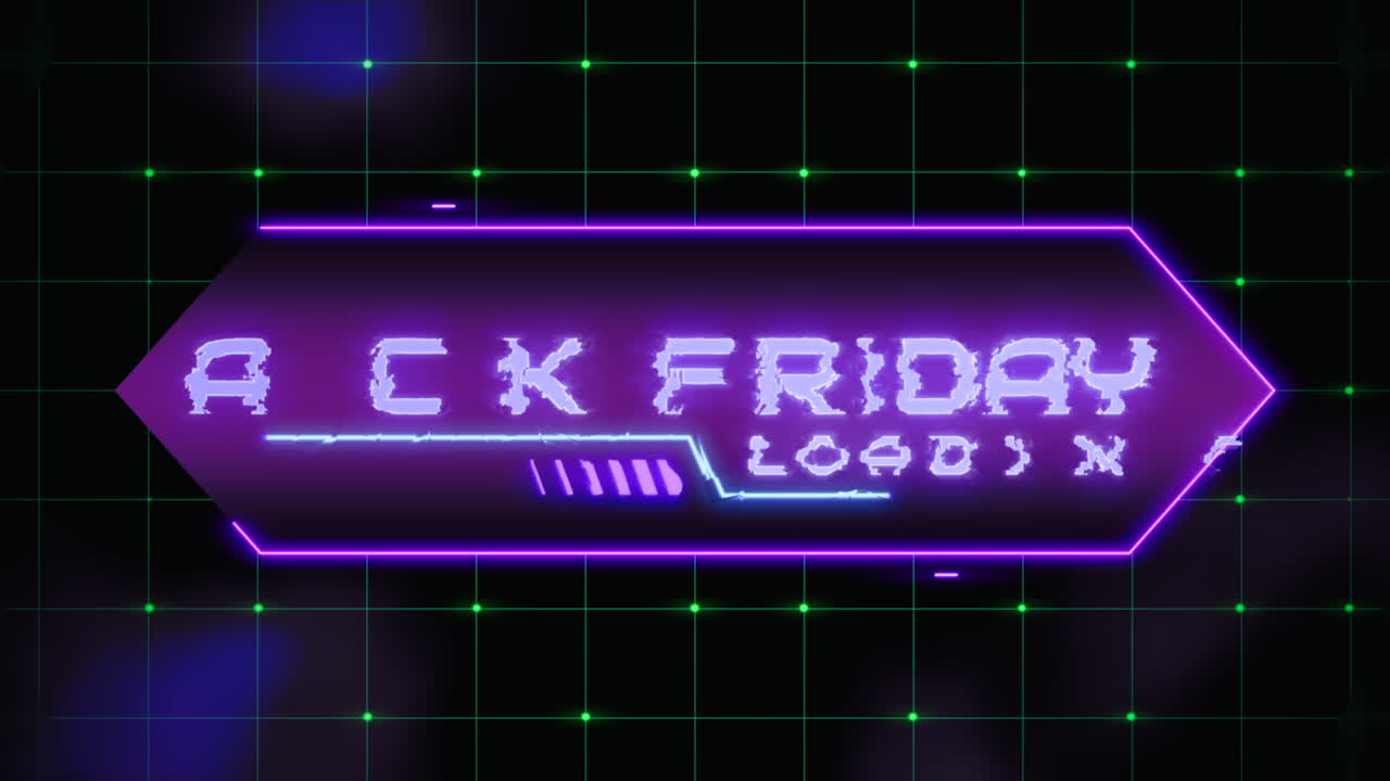 hud 요소가 있는 컴퓨터 화면의 검은 금요일