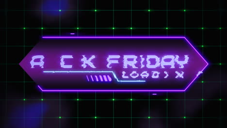 viernes negro en la pantalla de la computadora con elementos hud