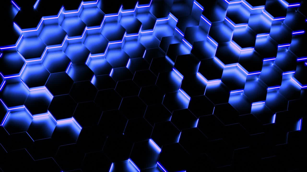 Abstract Glowing Hexagon Pattern
