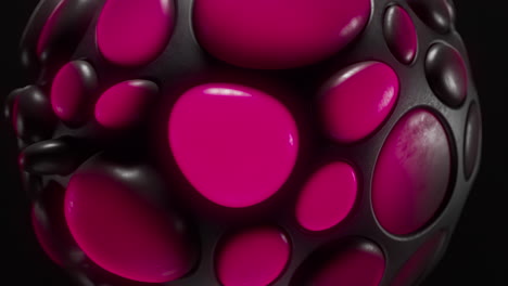 looping abstract bubble sphere animation in pink and black