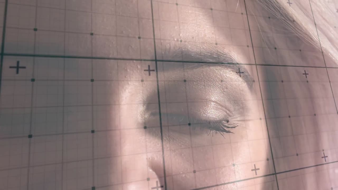 백인 여성에 대한 데이터 처리 애니메이션