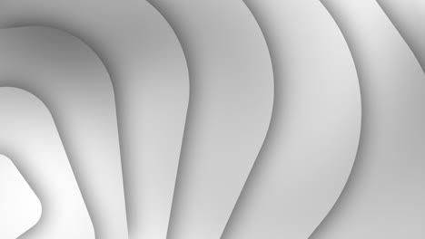 movement of abstract curved shapes. gray gradient 3d background. curved rotating lines. looped animation.