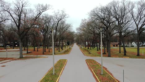 reverse motion over the parking area at the park